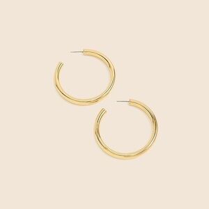 J. Crew Gold Hoop Earrings in Shiny Matte Gold NWOT